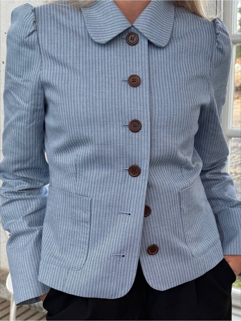 NWT Djerf Avenue Uptown Jacket Blue Button-Up Tailored Blazer size S